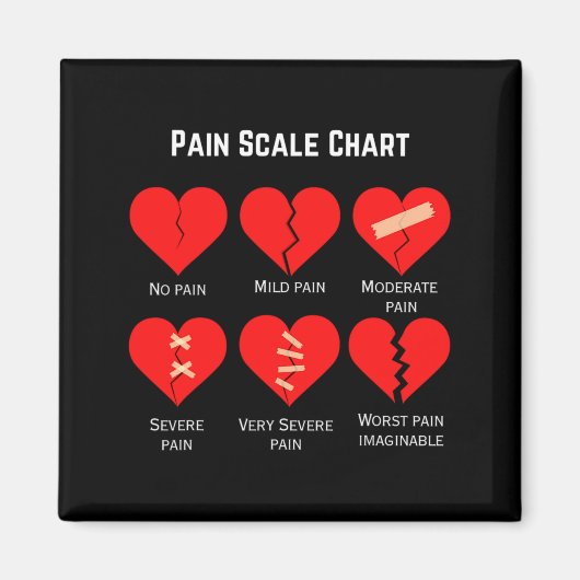 Pain Scale Chart Design For Funny Valentines Day Magnet (Vorne)