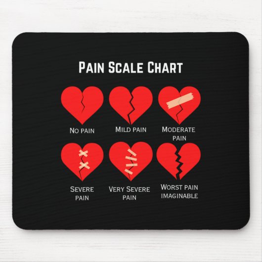 Pain Scale Chart Design For Funny Valentines Day Mousepad (Vorne)