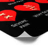 Pain Scale Chart Design For Funny Valentines Day Poster (Ecke)