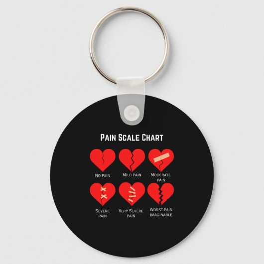 Pain Scale Chart Design For Funny Valentines Day Schlüsselanhänger (Vorderseite)