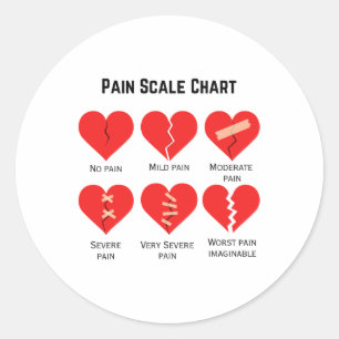 Pain Scale Chart Design für den sonnigen Valentins Runder Aufkleber