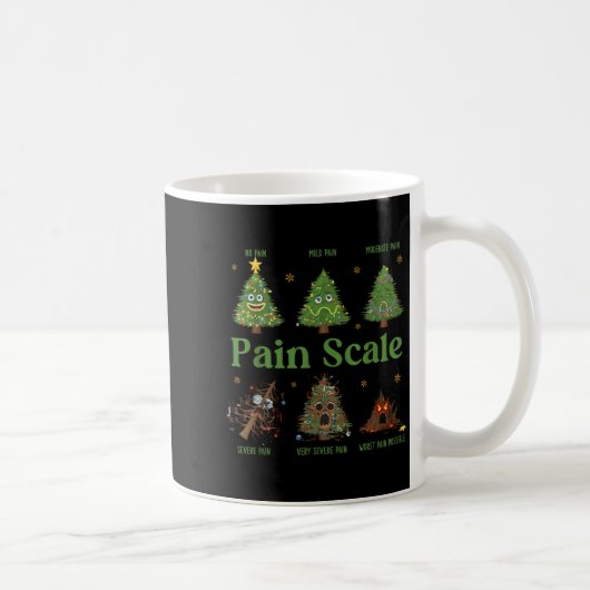 Pain Scale Christmas Funny Tree Xmas Nurse Holiday Kaffeetasse (Rechts)
