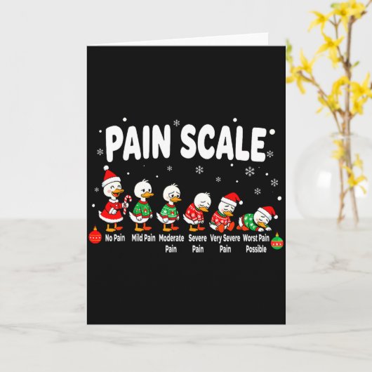 Pain Scale Christmas Goose Funny Nurse Christmas I Karte (Gelbe Blume)
