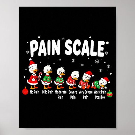 Pain Scale Christmas Goose Funny Nurse Christmas I Poster (Vorne)