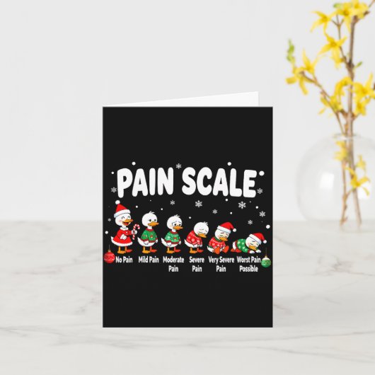 Pain Scale Cute Duck Christmas Nurse Triage Pain E Karte (Gelbe Blume)