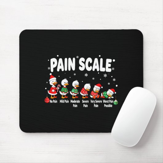 Pain Scale Cute Duck Christmas Nurse Triage Pain E Mousepad (Mit Mouse)
