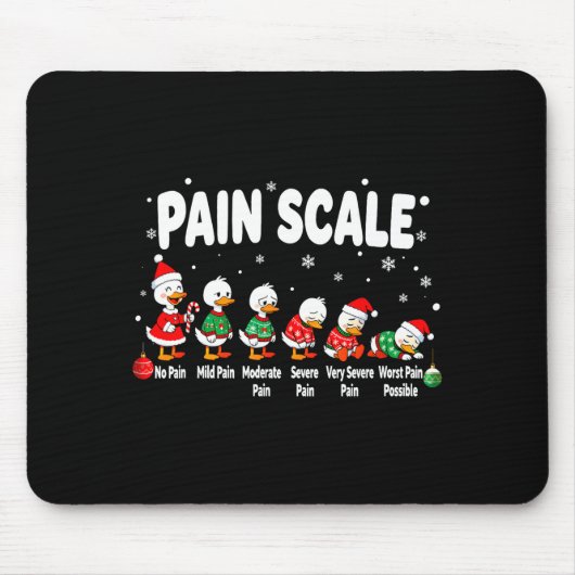Pain Scale Cute Duck Christmas Nurse Triage Pain E Mousepad (Vorne)
