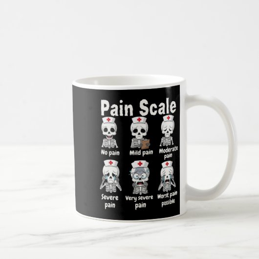 Pain Scale Cute Nurse Skeleton Halloween Trauma Fu Kaffeetasse (Rechts)