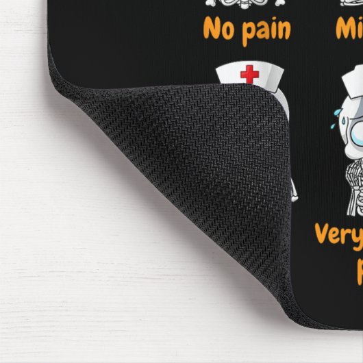 Pain Scale Cute Nurse Skeleton Halloween Trauma Fu Mousepad (Ecke)