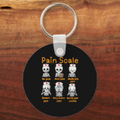 Pain Scale Cute Nurse Skeleton Halloween Trauma Fu Schlüsselanhänger (Vorderseite)
