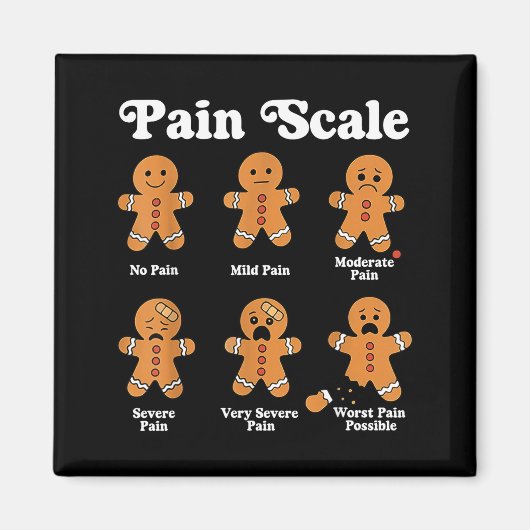 Pain Scale Funny Gingerbread Christmas Nurse Pain Magnet (Vorne)