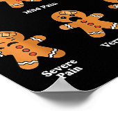 Pain Scale Funny Gingerbread Christmas Nurse Pain  Poster (Ecke)
