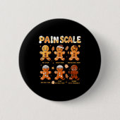 Pain Scale Funny Gingerbread Man Christmas Nurse H Button (Vorderseite)