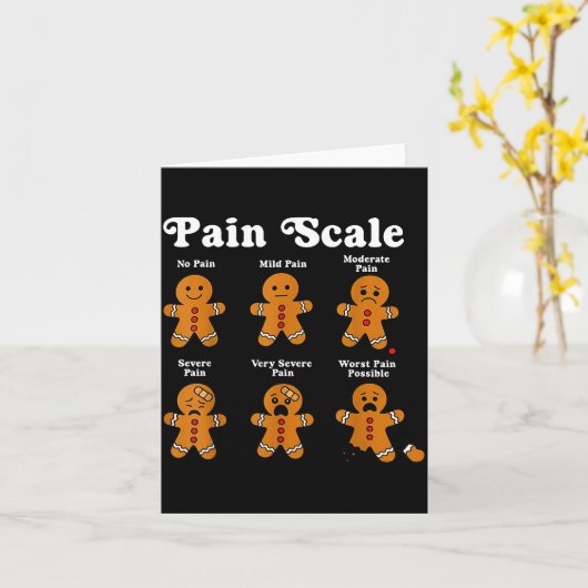 Pain Scale Funny Gingerbread Man Christmas Nurse H Karte (Gelbe Blume)
