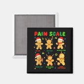 Pain Scale Funny Gingerbread Man Christmas Nurse H Magnet (Vorderseite/Rückseite)