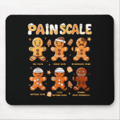 Pain Scale Funny Gingerbread Man Christmas Nurse H Mousepad (Vorne)