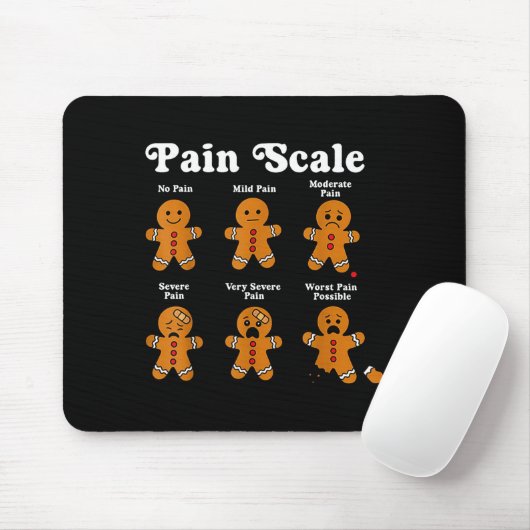 Pain Scale Funny Gingerbread Man Christmas Nurse H Mousepad (Mit Mouse)