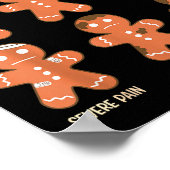 Pain Scale Funny Gingerbread Man Christmas Nurse H Poster (Ecke)