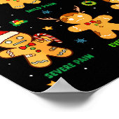 Pain Scale Funny Gingerbread Man Christmas Nurse H Poster (Ecke)