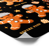 Pain Scale Funny Gingerbread Man Christmas Nurse H Poster (Ecke)