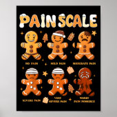 Pain Scale Funny Gingerbread Man Christmas Nurse H Poster (Vorne)