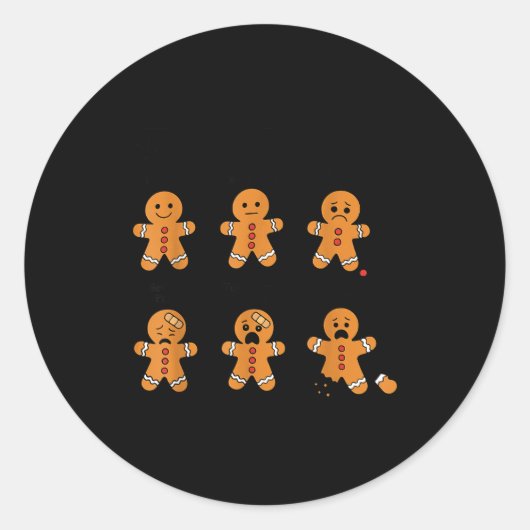 Pain Scale Funny Gingerbread Man Christmas Nurse H Runder Aufkleber (Vorderseite)