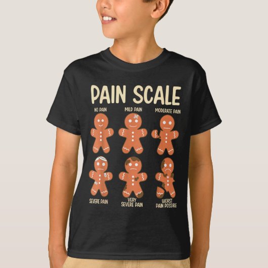 Pain Scale Funny Gingerbread Man Christmas Nurse H T-Shirt (Vorderseite)