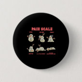 Pain Scale Funny Melting Snowman Christmas  Button (Vorderseite)