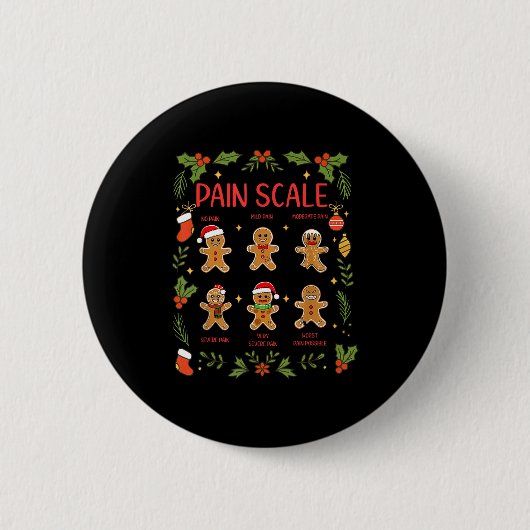 Pain Scale Gingerbread Essment Rn Er Nurse Christm Button (Vorderseite)