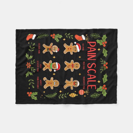 Pain Scale Gingerbread Essment Rn Er Nurse Christm Fleecedecke (Vorderseite (Horizontal))