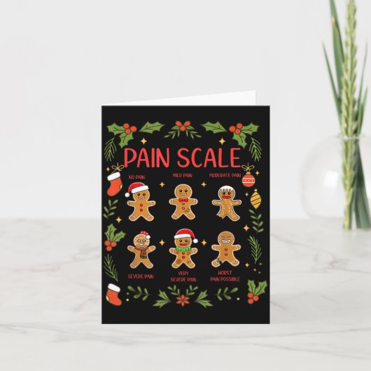 Pain Scale Gingerbread Essment Rn Er Nurse Christm Karte (Vorderseite)