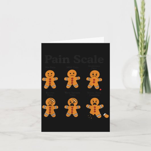 Pain Scale Gingerbread Man Funny Nurse Christmas I Karte (Vorderseite)