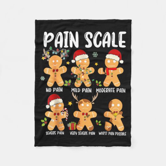 Pain Scale Gingerbread Trauma Nurse Christmas Nurs Fleecedecke (Vorderseite)