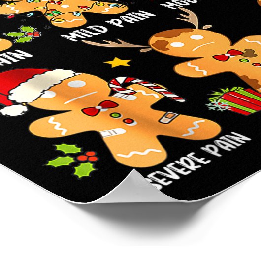 Pain Scale Gingerbread Trauma Nurse Christmas Nurs Poster (Ecke)
