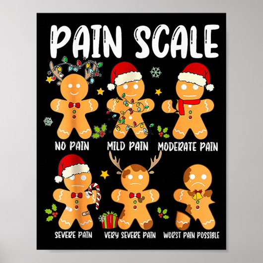 Pain Scale Gingerbread Trauma Nurse Christmas Nurs Poster (Vorne)