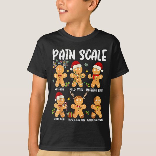 Pain Scale Gingerbread Trauma Nurse Christmas Nurs T-Shirt (Vorderseite)
