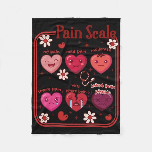 Pain Scale Heart Candy Trauma Nurse Triage Valenti Fleecedecke (Vorderseite)