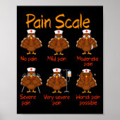 Pain Scale Nurse Turkey Thanksgiving Trauma Funny  Poster (Vorne)