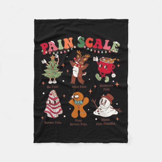 Pain Scale Retro Christmas Nurse Triage And Pain E Fleecedecke (Vorderseite)