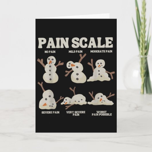 Pain Scale Snowman Funny Nurse Christmas Icu Nurse Karte (Vorderseite)