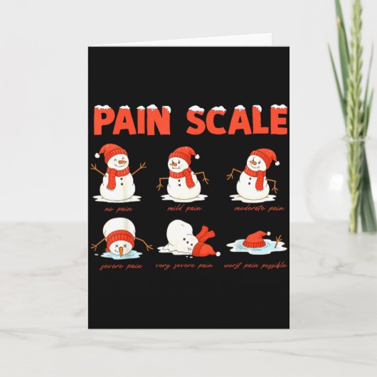 Pain Scale Snowman Funny Nurse Christmas Icu Nurse Karte (Vorderseite)