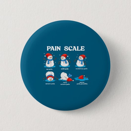 Pain Scale Snowman Funny Nurse Christmas Men Women Button (Vorderseite)