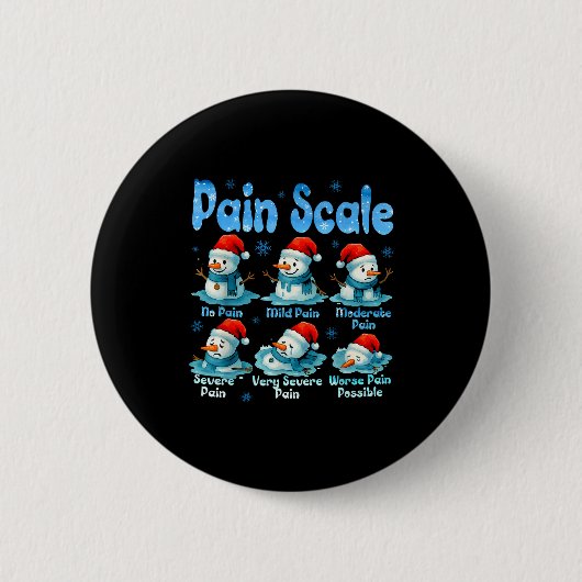 Pain Scale Snowman Healthcare Worker Pain Essment  Button (Vorderseite)