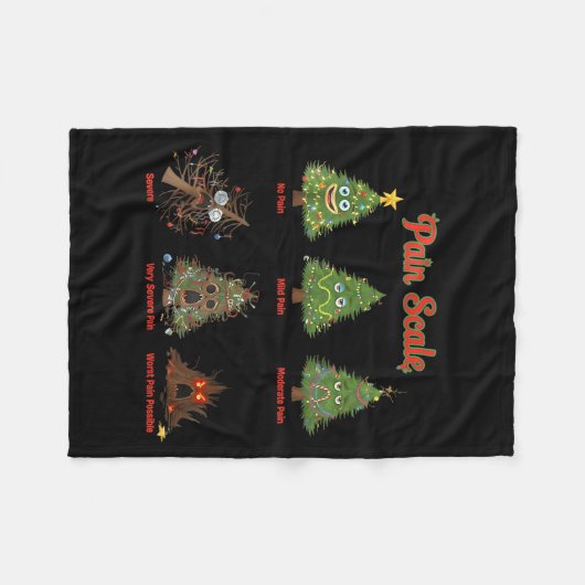 Pain Scale Snowman Nurse Christmas Tree Snow Pajam Fleecedecke (Vorderseite (Horizontal))