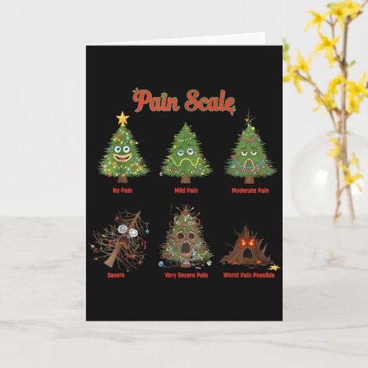 Pain Scale Snowman Nurse Christmas Tree Snow Pajam Karte (Gelbe Blume)