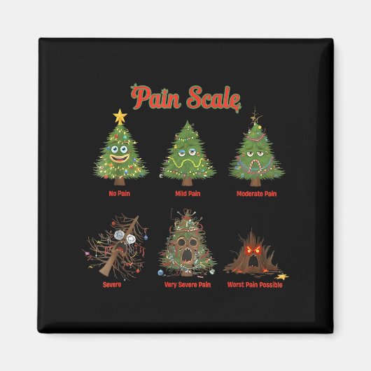 Pain Scale Snowman Nurse Christmas Tree Snow Pajam Magnet (Vorne)
