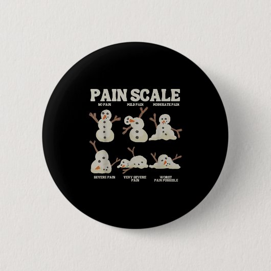 Pain Scale Snowman Nurse Christmas Xmas Snow Pajam Button (Vorderseite)