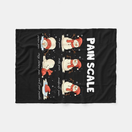 Pain Scale Snowman Nurse Christmas Xmas Snow Pajam Fleecedecke (Vorderseite (Horizontal))