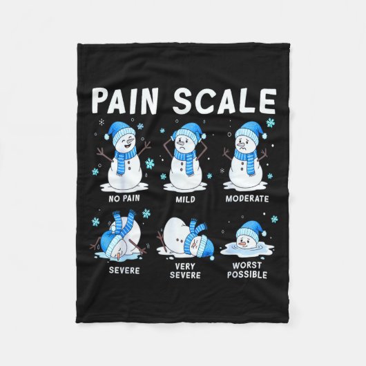 Pain Scale Snowman Nurse Christmas Xmas Snow Pajam Fleecedecke (Vorderseite)