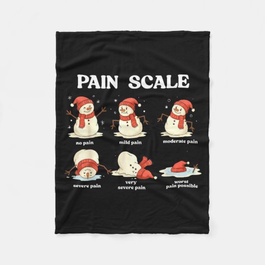 Pain Scale Snowman Nurse Christmas Xmas Snow Pajam Fleecedecke (Vorderseite)